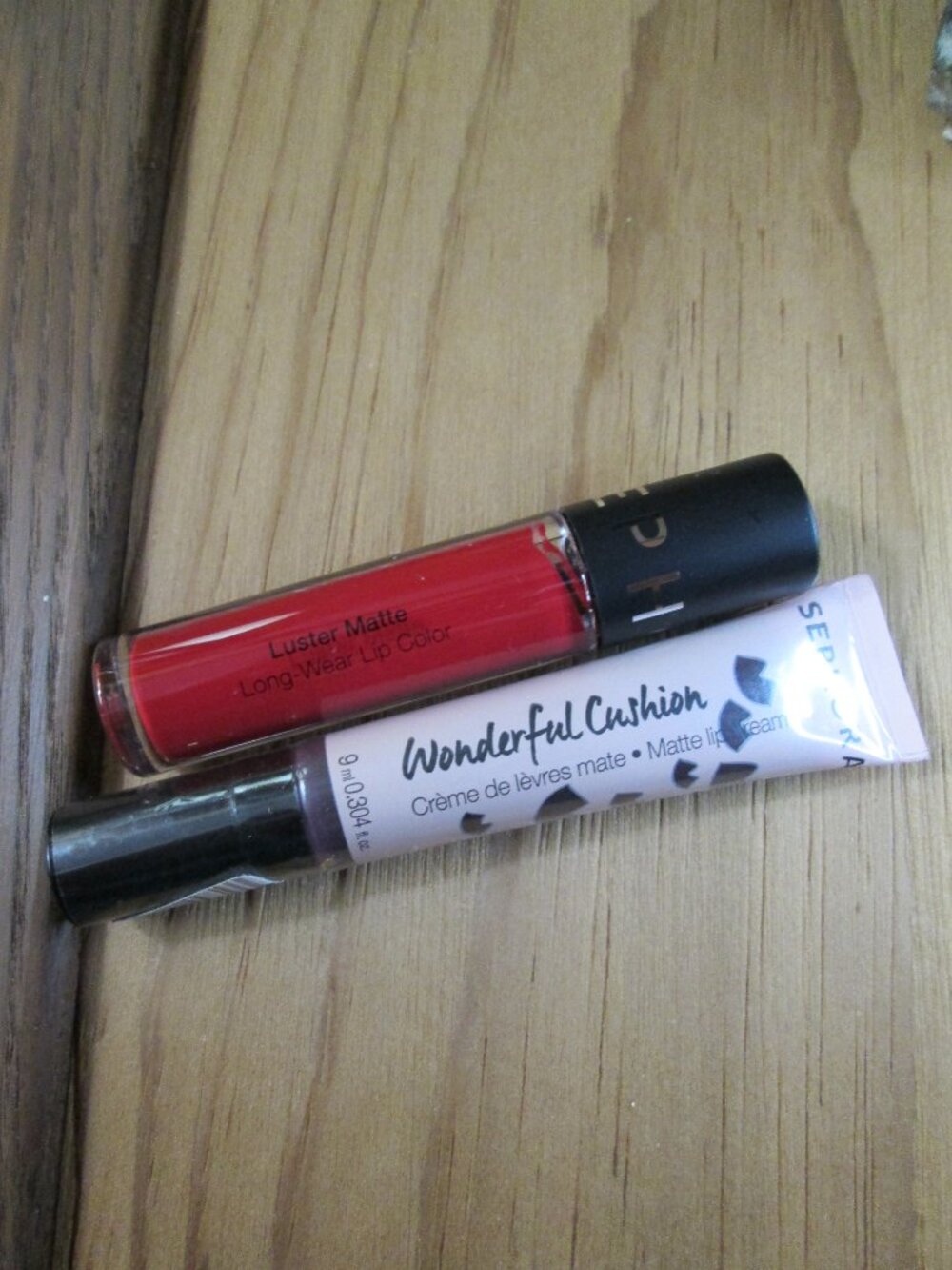 Sephora Lip Colors: Wonderful Cushion Matte Lip Cream & Luster matt long-wear